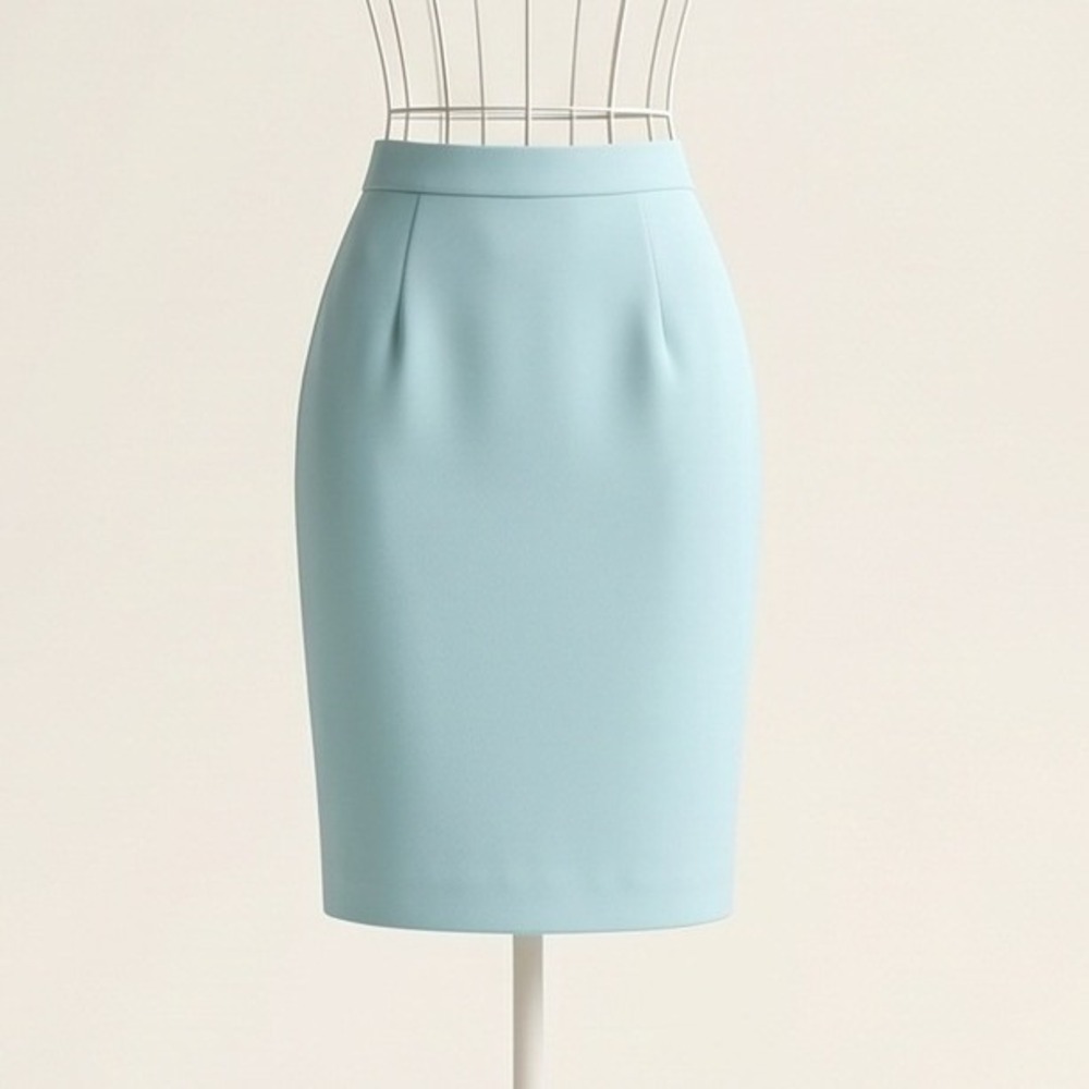 Rena Rowan 10 Vintage 100% Silk Pencil Skirt Aqua Blue South Beach NWT - Picture 3 of 15